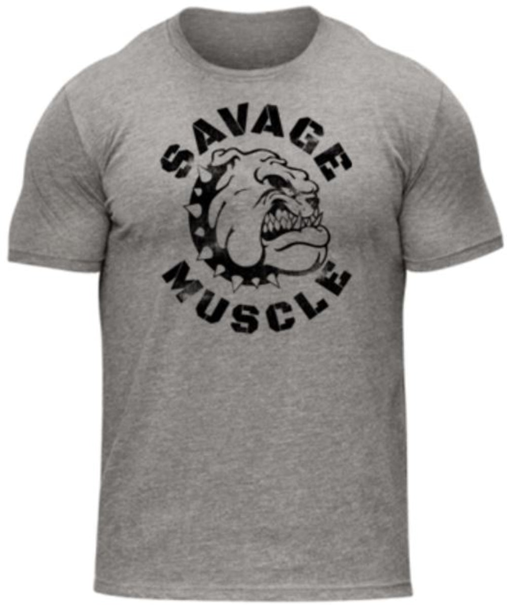 SAVAGE MUSCLE BULLDOG BODYBUILDING T-SHIRT