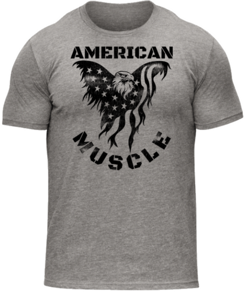 AMERICAN MUSCLE EAGLE BODYBUILDING T-SHIRT